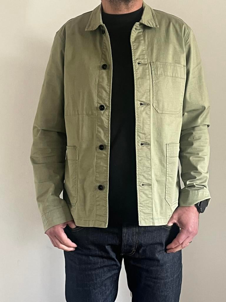Overshirt heren Denham maat M, Kleding | Heren, Overhemden, Ophalen of Verzenden, Zo goed als nieuw, Groen, Halswijdte 39/40 (M)