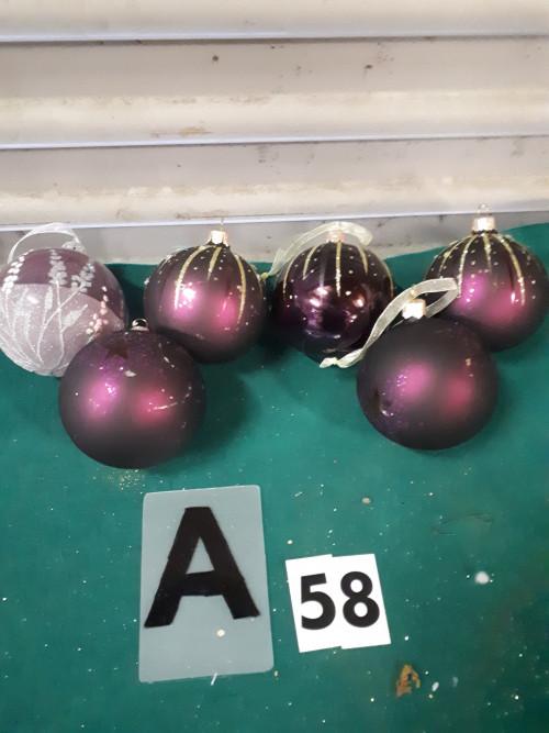 58/a kerstballen paars kunststof, Ophalen of Verzenden, 'T Olde Gre-j, Info@toldegrej.nl, Endepoelstraat 20f Didam