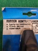 Kontrastekker rubber twee polig, Ophalen of Verzenden, 'T Olde Gre-j, Info@toldegrej.nl, Endepoelstraat 20f Didam