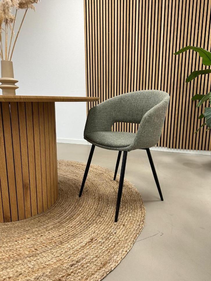 Kick Dean eetkamerstoel Groen - Set van 6 - Nieuw in doos, Huis en Inrichting, Stoelen, Nieuw, Vijf, Zes of meer stoelen, Stof