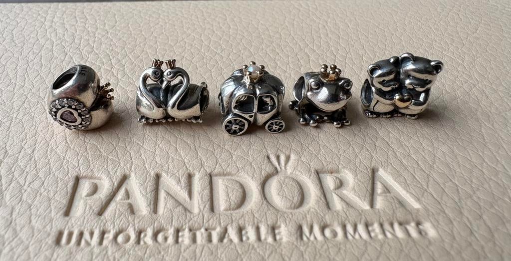 Pandora bicolor twotone met 14kt goud, Pandora, Nieuw, Ophalen of Verzenden, 4 bedels of meer
