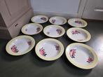 8 diepe borden 21,5 cm Petrus Regout Maastricht, Ophalen of Verzenden