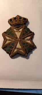 Oud geborduurd insigne "Voor Goed Lid Trouw" met kroon, Ophalen of Verzenden