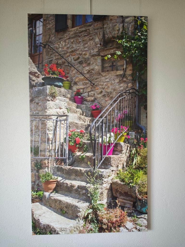 Mediterraans canvas op houten frame, Ophalen of Verzenden, Print, 75 cm of meer