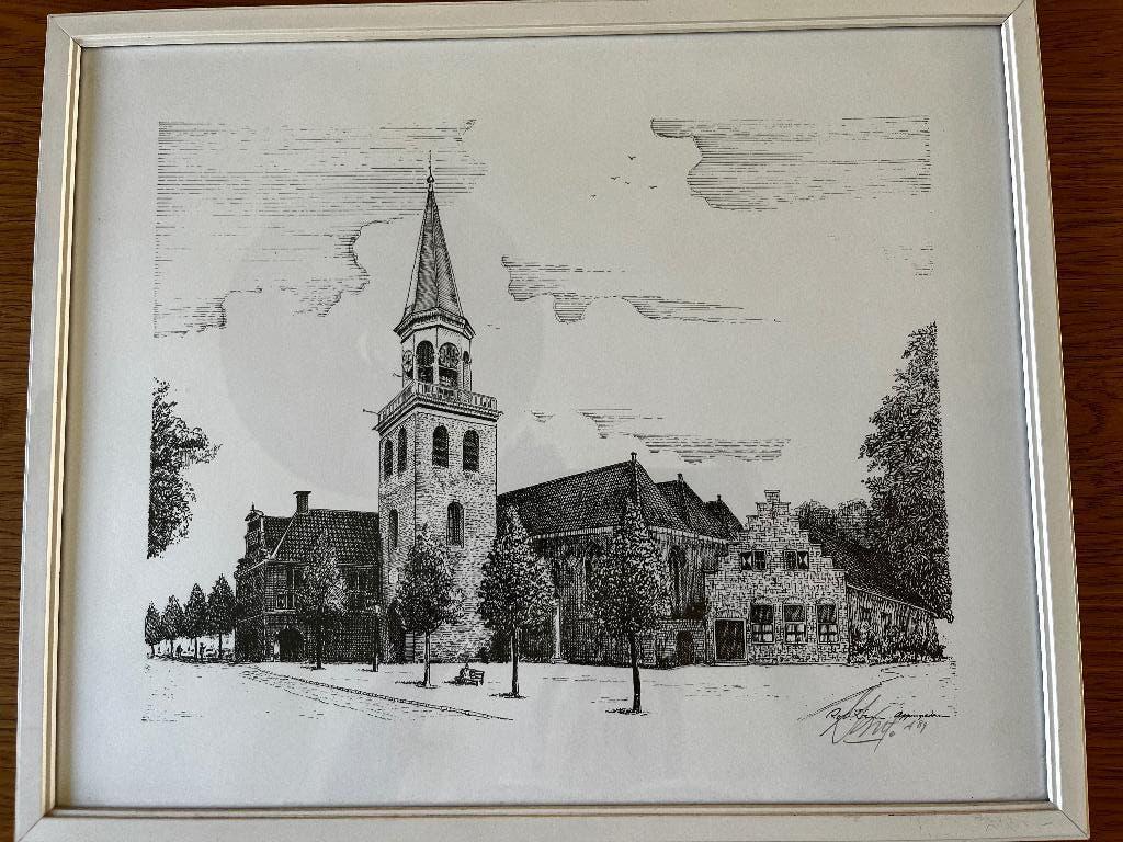 Pentekening, Ophalen of Verzenden, Gebruikt