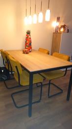 Pastoe Eettafel 160x90 - Licht Eiken met Zwart Stalen Frame, Huis en Inrichting, Tafels | Eettafels, Ophalen, 50 tot 100 cm, Zo goed als nieuw