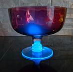 Vintage Robijnrode Glazen Schaal op Voet, Huis en Inrichting, Ophalen of Verzenden, Rond, Glas