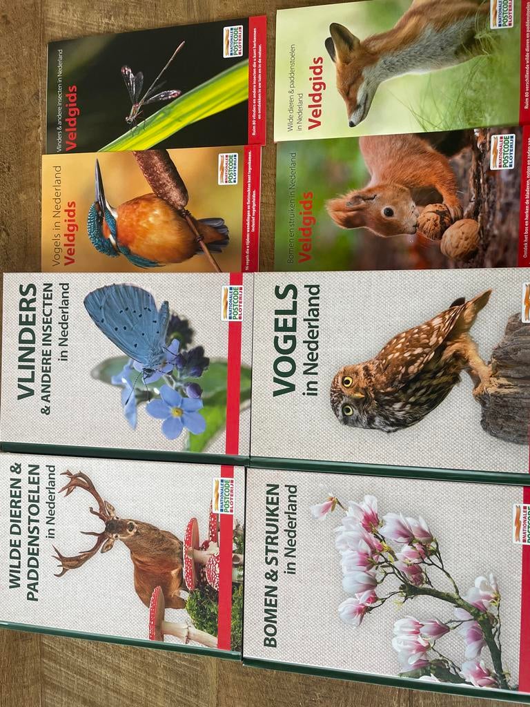 Natuurboeken & Veldgidsen Postcodeloterij - 8-delige set, Boeken, Natuur, Ophalen of Verzenden, Zo goed als nieuw, Natuur algemeen