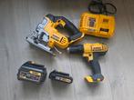 Dewalt set: schroefmachine, decopeerzaag, 2 accu's, lader, Ophalen of Verzenden