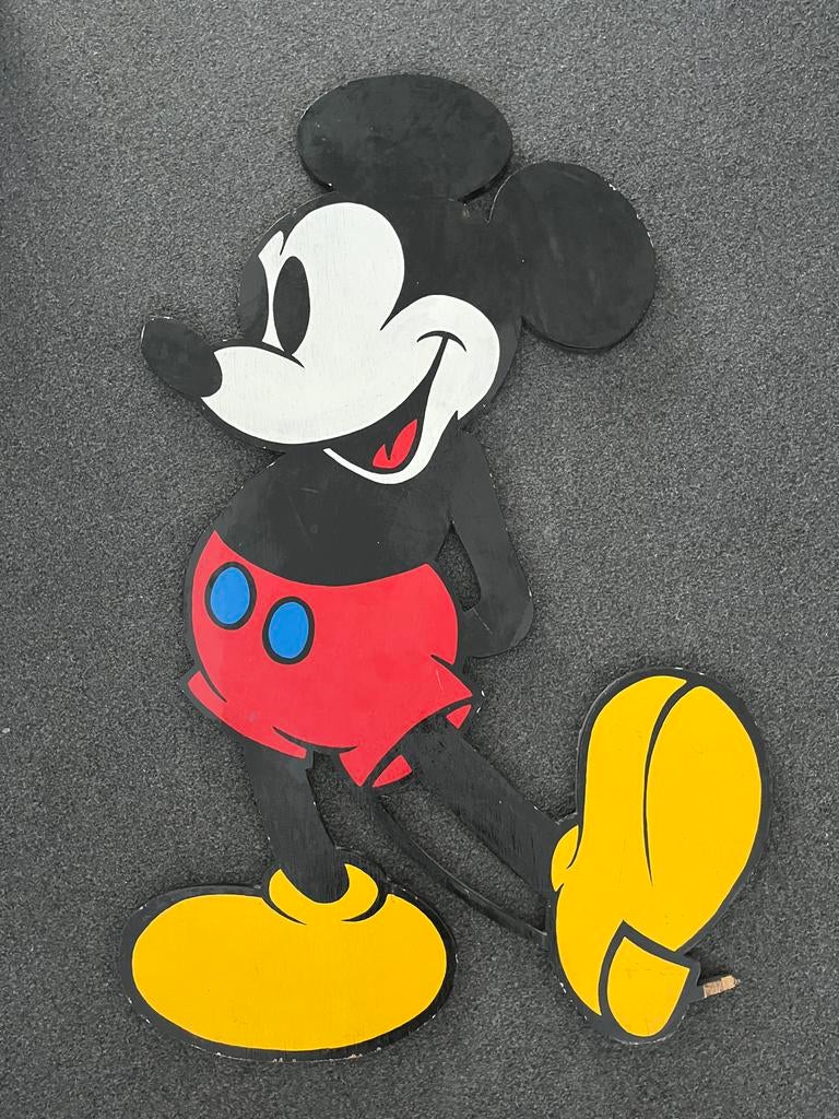 Mickey Mouse houten decoratie figuur - 94 cm, Ophalen of Verzenden, Mickey Mouse, Gebruikt, Overige typen