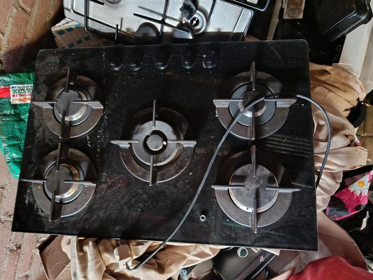 Hotpoint gaskookplaat met 5 pitten, Witgoed en Apparatuur, Kookplaten, Gebruikt, Inbouw, Gas, 4 kookzones, Ophalen of Verzenden