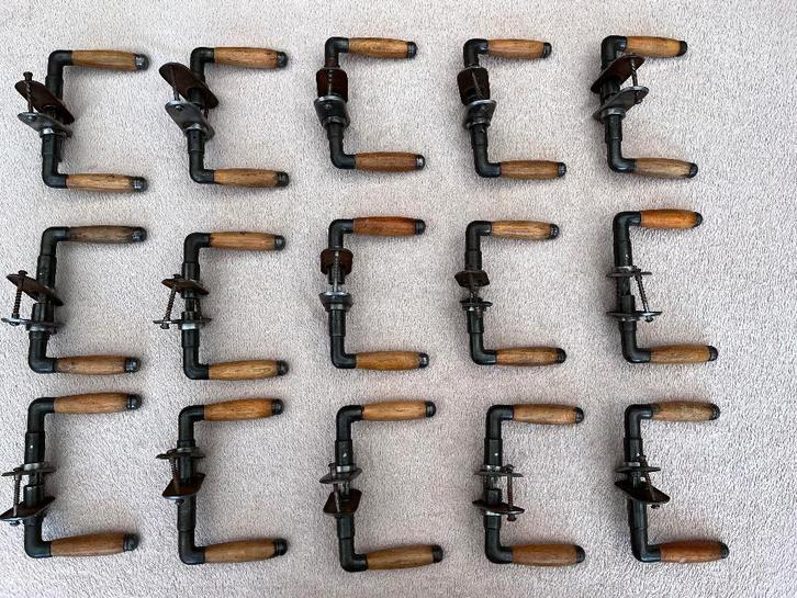 Gietijzeren oude deurklinken, deurkrukken, klink, nr 52a, Antiek en Kunst, Curiosa en Brocante, Ophalen of Verzenden