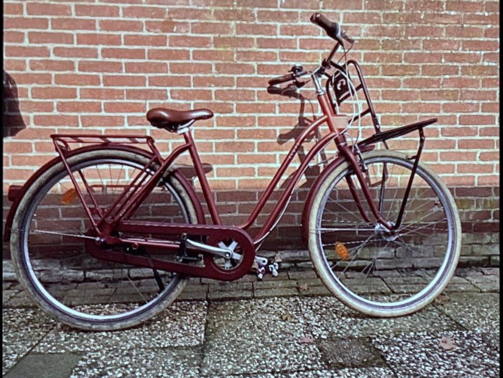 DECATHLON ELOPS 540 STADSFIETS ROOD MAAT L/XL, Fietsen en Brommers, Fietsen | Dames | Damesfietsen, Versnellingen, 56 cm of meer