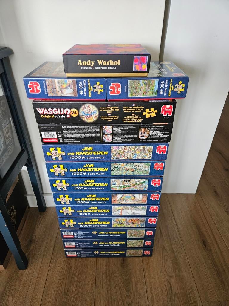 Grote collectie puzzels – Jan van Haasteren, Wasgij, Hobby en Vrije tijd, Denksport en Puzzels, Ophalen of Verzenden, 500 t/m 1500 stukjes