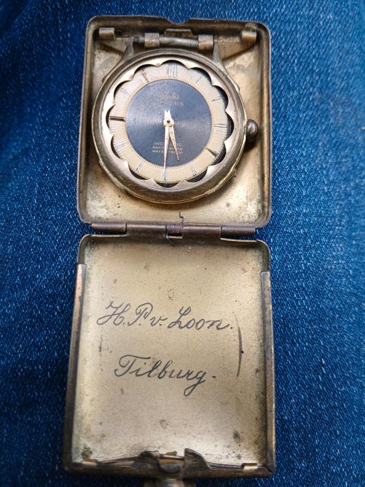 Vintage Reis Horloge in Compacte Messing Behuizing, Sieraden, Tassen en Uiterlijk, Horloges | Antiek, Zakhorloge, Overige merken