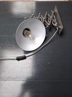 Uitschuifbare wandlamp met harmonica arm - industrieel, Ophalen, Gebruikt, Metaal, Industrieel, Vintage