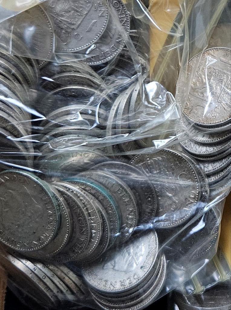 10x guldens zilver juliana nederland, Verzenden, Zilver