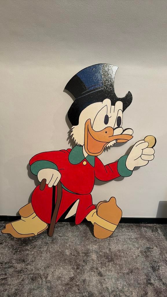 Donald Dagobert Duck Knabbel Babbel borden hout decoratie, Ophalen of Verzenden, Donald Duck, Gebruikt, Plaatje of Poster