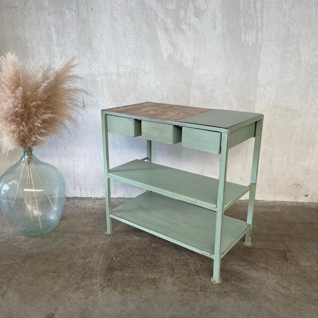 Oud werkbankje, vintage werkbank, keuken meubel, toonbank, Ophalen