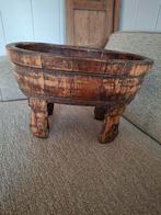 Decoratieve Olijfbak op Pootjes - Rustiek Hout, Ophalen