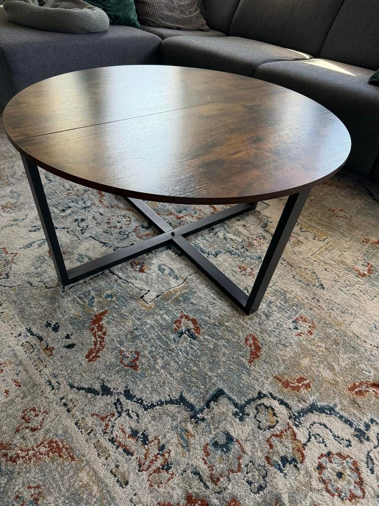 Salontafel rond, Huis en Inrichting, Tafels | Salontafels, Gebruikt, Rond, Minder dan 50 cm, Overige houtsoorten