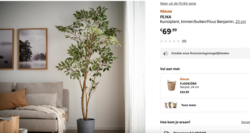 Kunstplant, Ophalen, Zo goed als nieuw, Kunstplant, IKEA