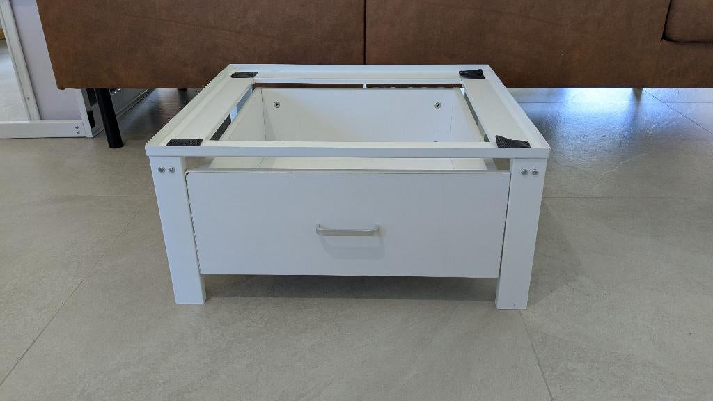 Wasmachine of droger verhoger met lade, wit, metalen frame, Ophalen, Gebruikt