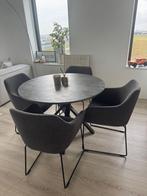 IKEA MARIEDAMM eettafel met 4 TOSSBERG stoelen, 100 tot 150 cm, Rond, Ophalen of Verzenden, Zo goed als nieuw