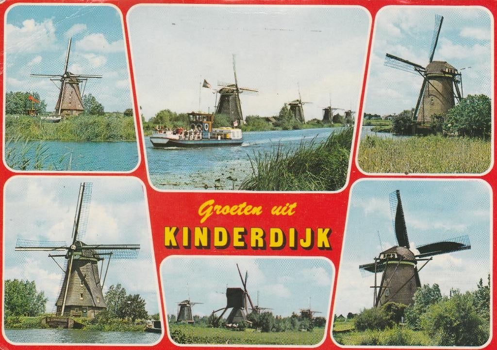 KINDERDIJK Molens Groeten, Verzenden, 1960 tot 1980, Gelopen, Zuid-Holland