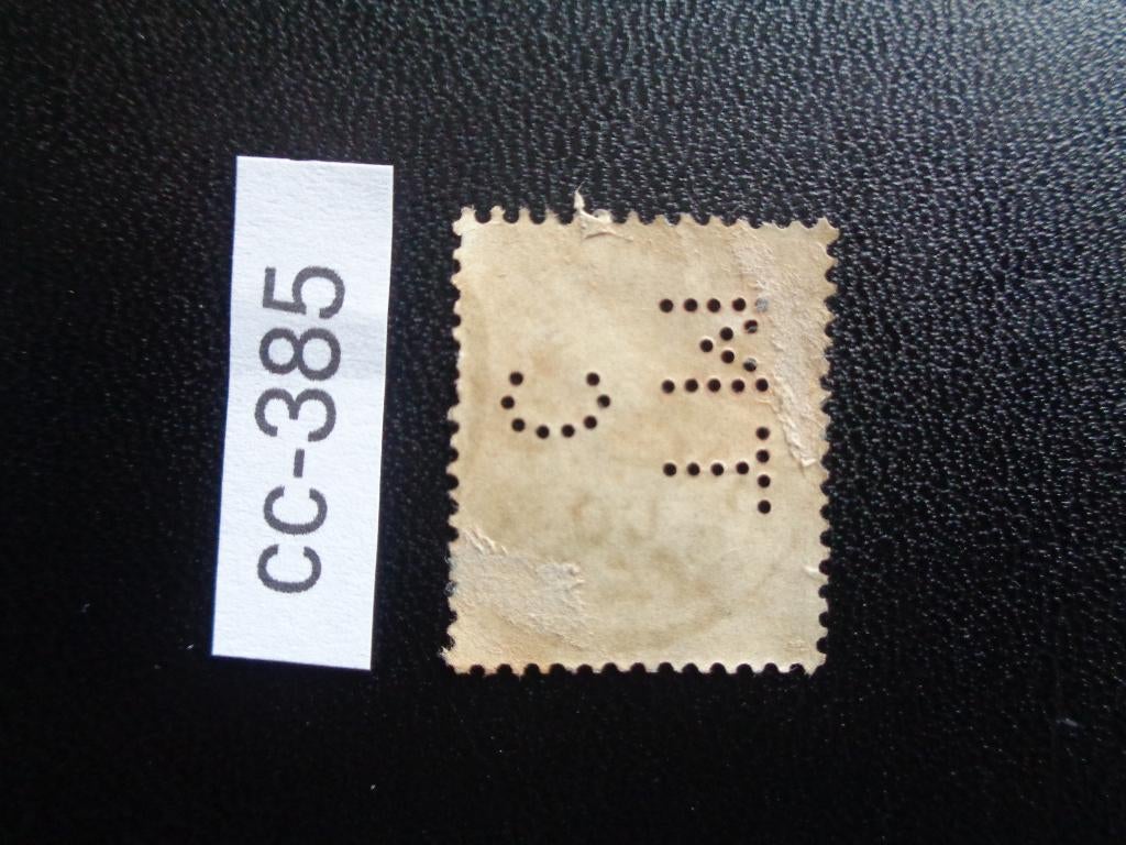 belgie - perfin / koning leopold 1897 (cc-385), Postzegels en Munten, Postzegels | Europa | België, Ophalen of Verzenden, Gestempeld