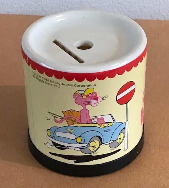 Pink Panter spaarpot - 1984, Verzamelen, Spaarpotten, Ophalen of Verzenden, Zo goed als nieuw, Kunststof, Strip- of Tekenfilmfiguur