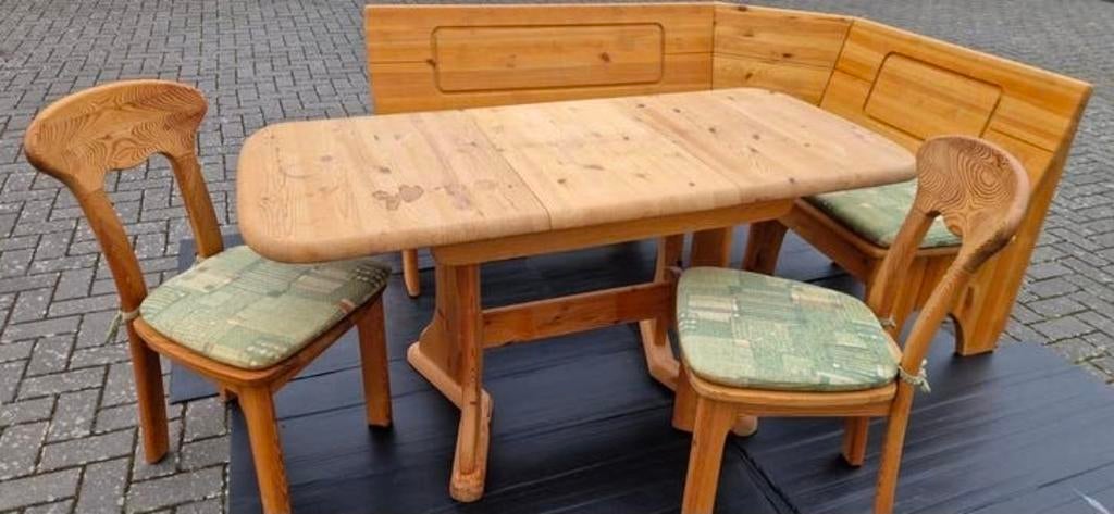 Schitterend Scandinavische Deense Eethoek zithoek hoekbank, Ophalen, Zo goed als nieuw, Stof, Oostenrijkse Duitse Stijl Eethoek zithoek