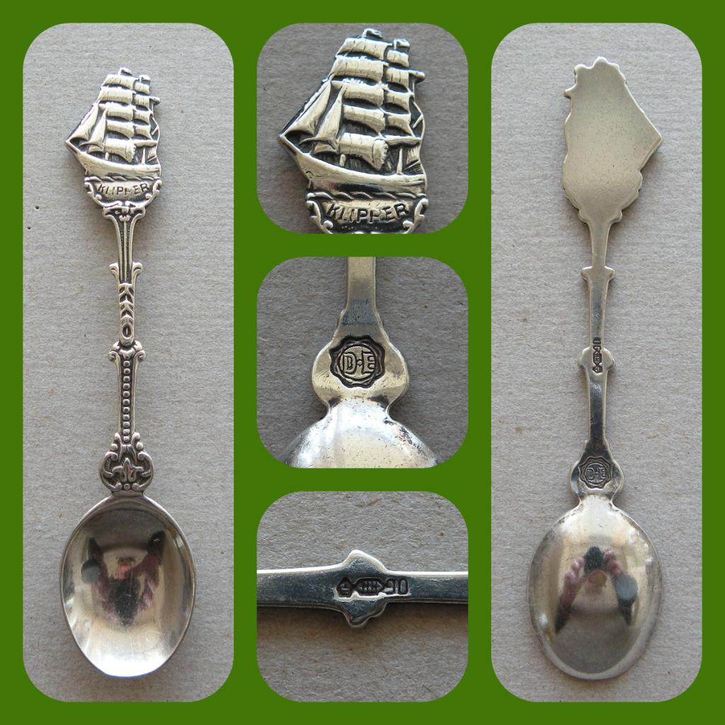 Lepeltje D.E. "Klipper"            (Verzendkosten nl € 1,40), Antiek en Kunst, Antiek | Bestek, Verzenden