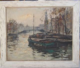 COLLECTIE 4 stadsgezichten Amsterdam=JAN KORTHALS 1916-1972, Ophalen of Verzenden
