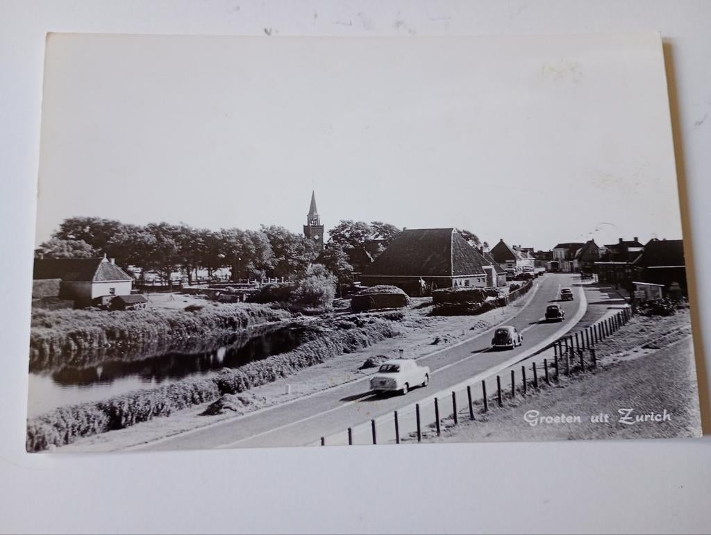 Zurich Dorpsgezicht met Auto's, Ophalen of Verzenden, 1960 tot 1980, Ongelopen, Friesland
