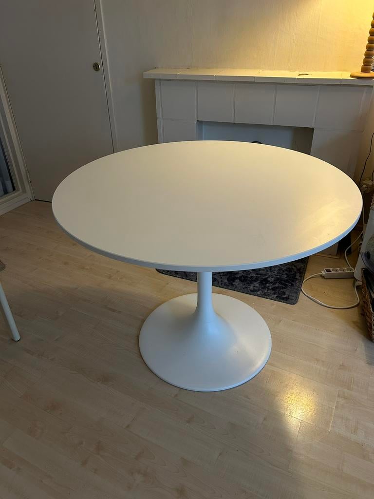 IKEA DOCKSTA Eettafel – Wit – Ronde Designtafel (Ø 103 cm), Ophalen, Zo goed als nieuw