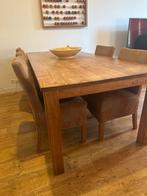 Solid Wood Dining Table 220×100 cm – Rustic Style – 5 Chairs, Ophalen, Gebruikt, Modern Rustic Style, 200 cm of meer