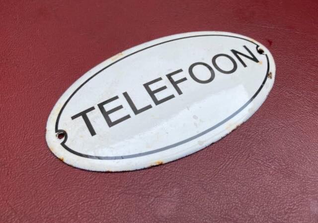Emaille bordje telefoon origineel  jaren 50, Ophalen of Verzenden
