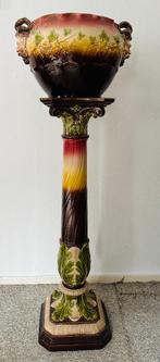 Sarreguemines Majolica Jardinière op Pedestal – Model 2258, Antiek en Kunst, Ophalen