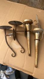 Ijzeren muur kandelaars, Huis en Inrichting, Gebruikt, 25 tot 50 cm, Ophalen of Verzenden, Metaal