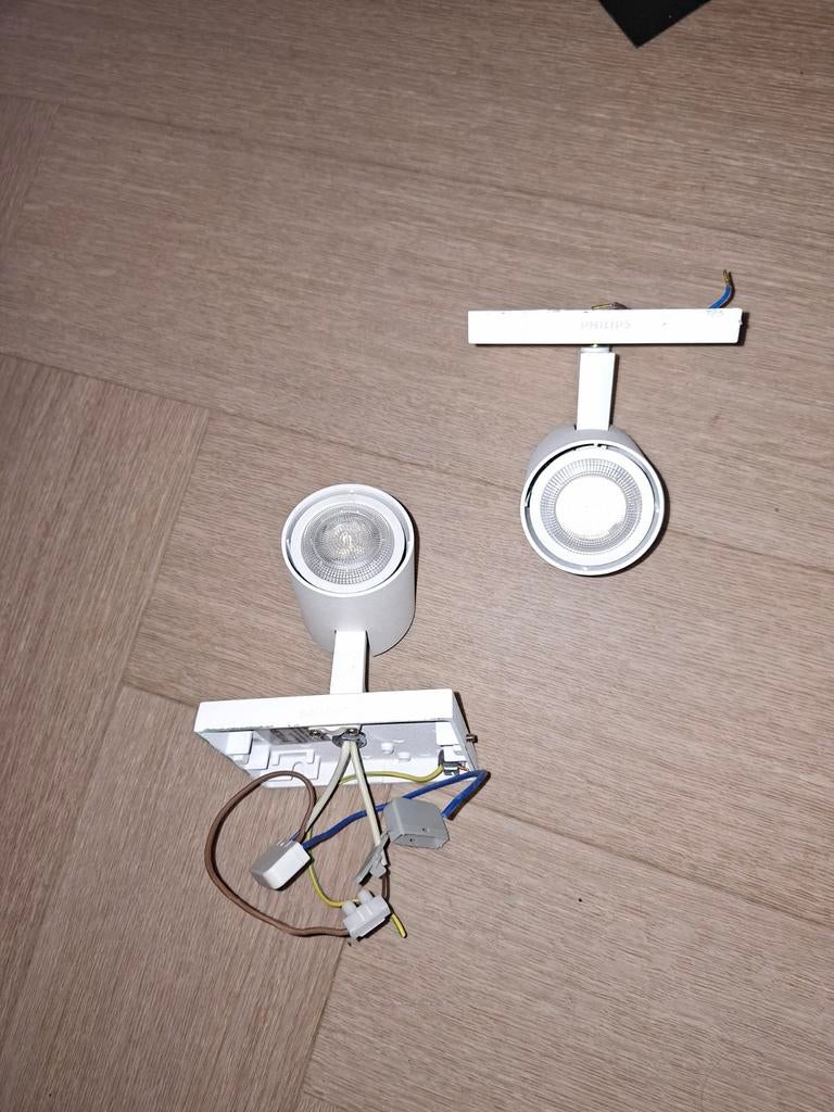 Philips spots, 2 stuks, Gebruikt, Metaal of Aluminium, Ophalen of Verzenden, Modern