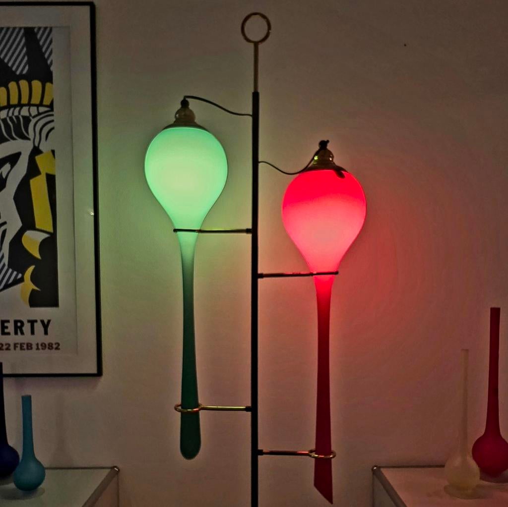 Stilnovo Murano vloerlamp jaren 50 vintage retro design, Huis en Inrichting, Lampen | Vloerlampen, Ophalen, Gebruikt, Glas, Mid Century Modern