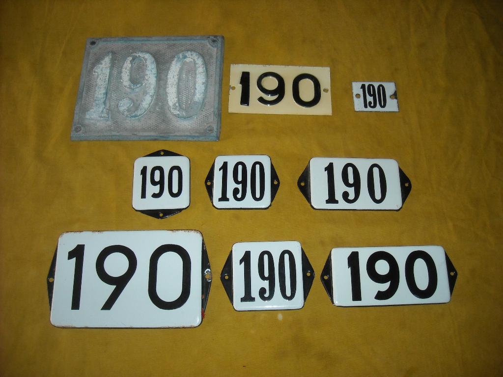 oud emaille huisnummer 190 ook 191 192 193 194 195 196 197 1, Ophalen of Verzenden