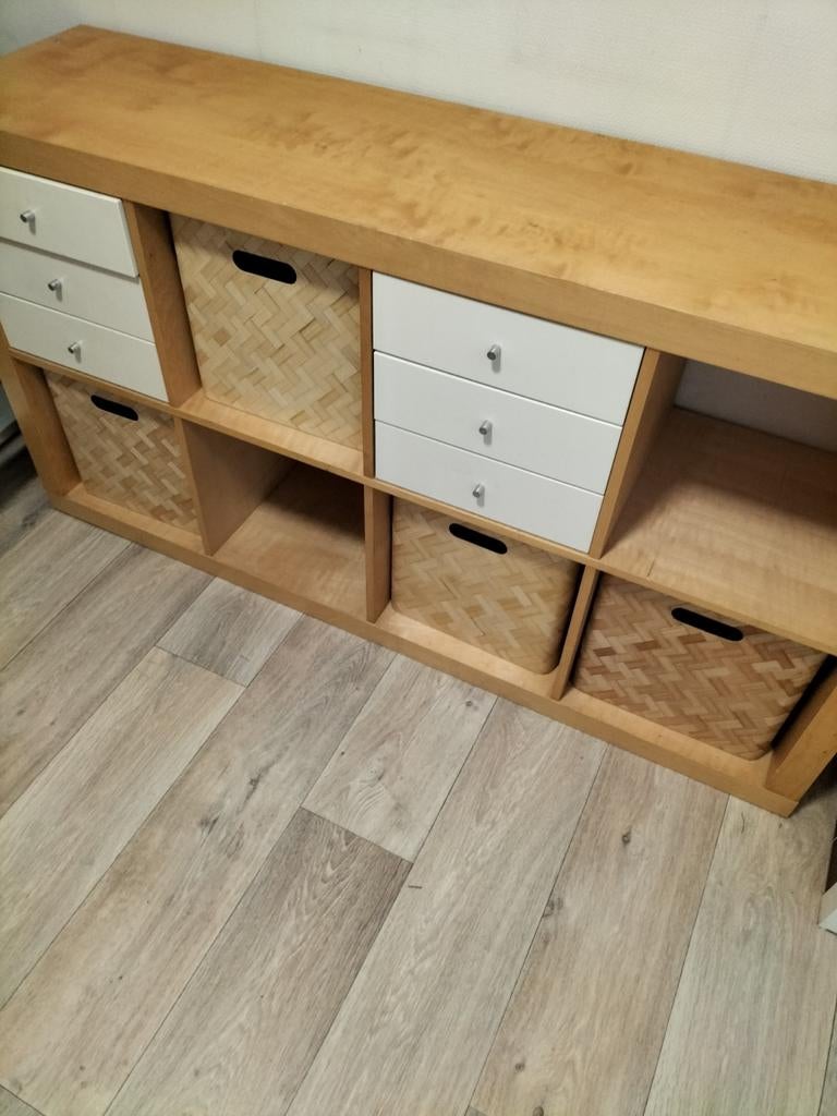 Vakkenkast met manden en laden - 150x80 cm, Ophalen, Met plank(en), Gebruikt, 150 tot 200 cm