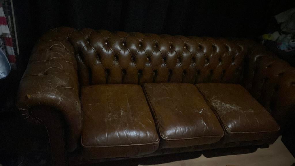 Chesterfield bank 3 zit , voor mancave, Ophalen of Verzenden