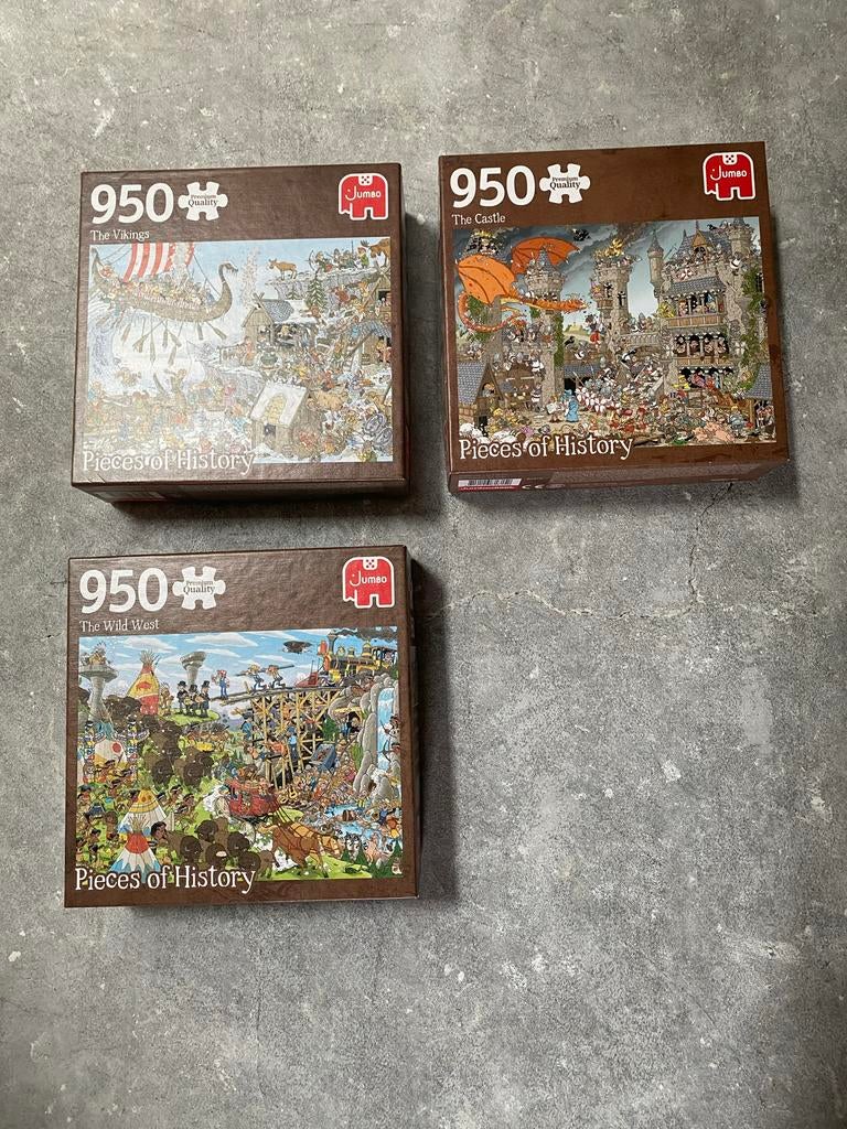 Jumbo Pieces of History puzzels (3 stuks, 950 stukjes), Hobby en Vrije tijd, Denksport en Puzzels, Ophalen, Zo goed als nieuw