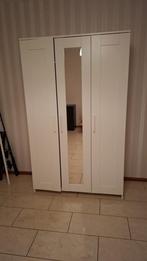 Witte kledingkast met spiegel en planken, Huis en Inrichting, Ophalen, Met plank(en), Gebruikt, 100 tot 150 cm