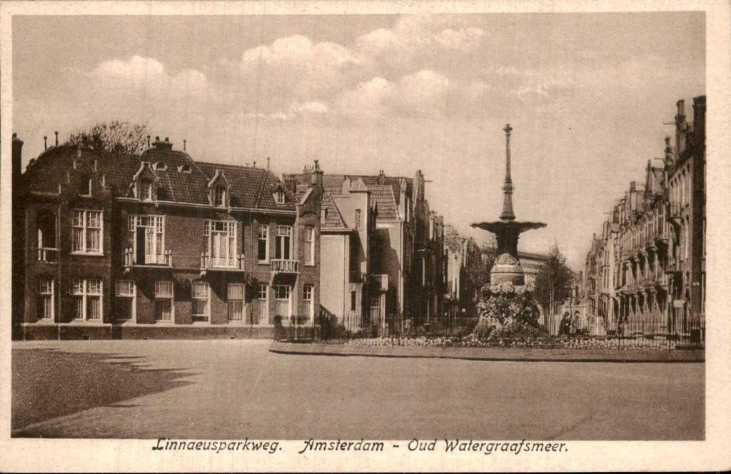 Amsterdam - Fontein - Linnaeusparkweg, Ophalen of Verzenden, 1920 tot 1940, Ongelopen, Noord-Holland