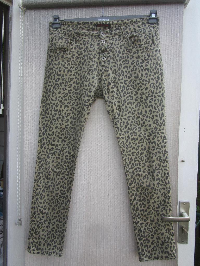 Broek PLACE DU JOUR mt  40  panterprint, Maat 38/40 (M), Verzenden, Beige, Zo goed als nieuw