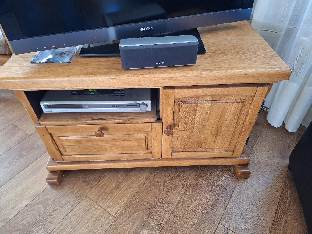 houte blanc eiken tv kast, Huis en Inrichting, Kasten | Televisiemeubels, Ophalen, 100 tot 150 cm, Traditioneel, Minder dan 100 cm